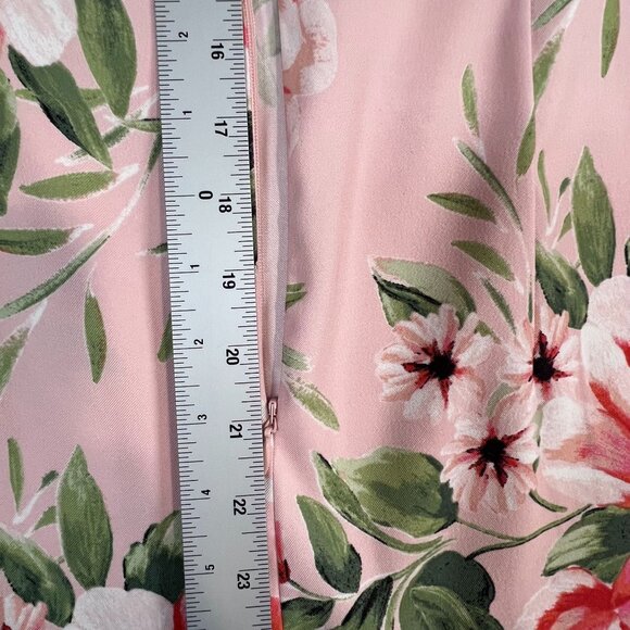 ALYX Midi Dress Sz 10 Sleeveless Pink White Floral Flowers Polyester Spandex - Picture 11 of 16